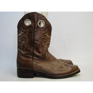 DURANGO Womens Sz 6 M Purple Brown Leather Buckaroo Cowboy Western Boots